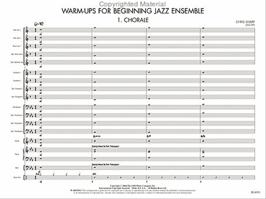 Warm-ups for Beginning Jazz Ensemble Concert Band scores gallery preview page 2
