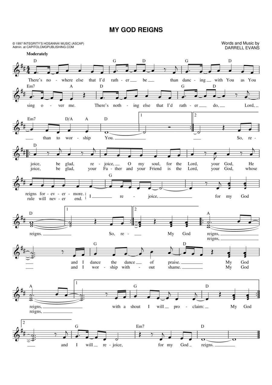 My God Reigns Flute scores gallery preview page 1