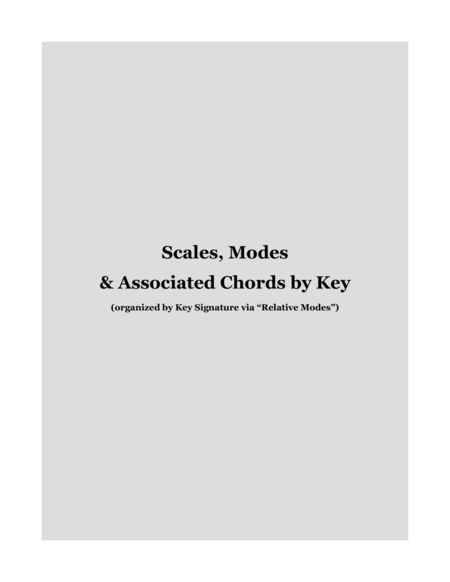 Thompson's Structured Guide - by Key: Scales, Modes and Associated Chords (in all KEY SIGNATURES) image number null