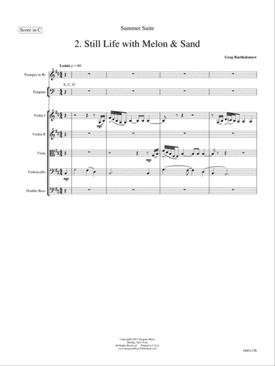 Still Life with Melon & Sand (from Summer Suite) String Orchestra scores gallery preview page 3