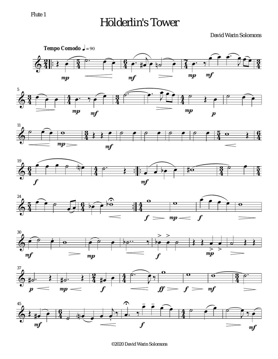 Hölderlin's Tower for flute duo Flute Duet scores gallery preview page 4