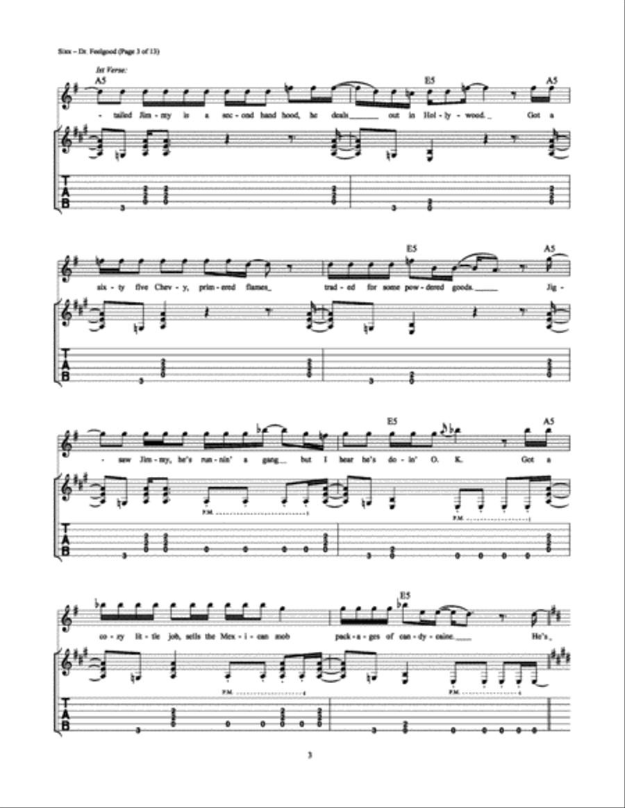 Dr. Feelgood Electric Guitar scores gallery preview page 3