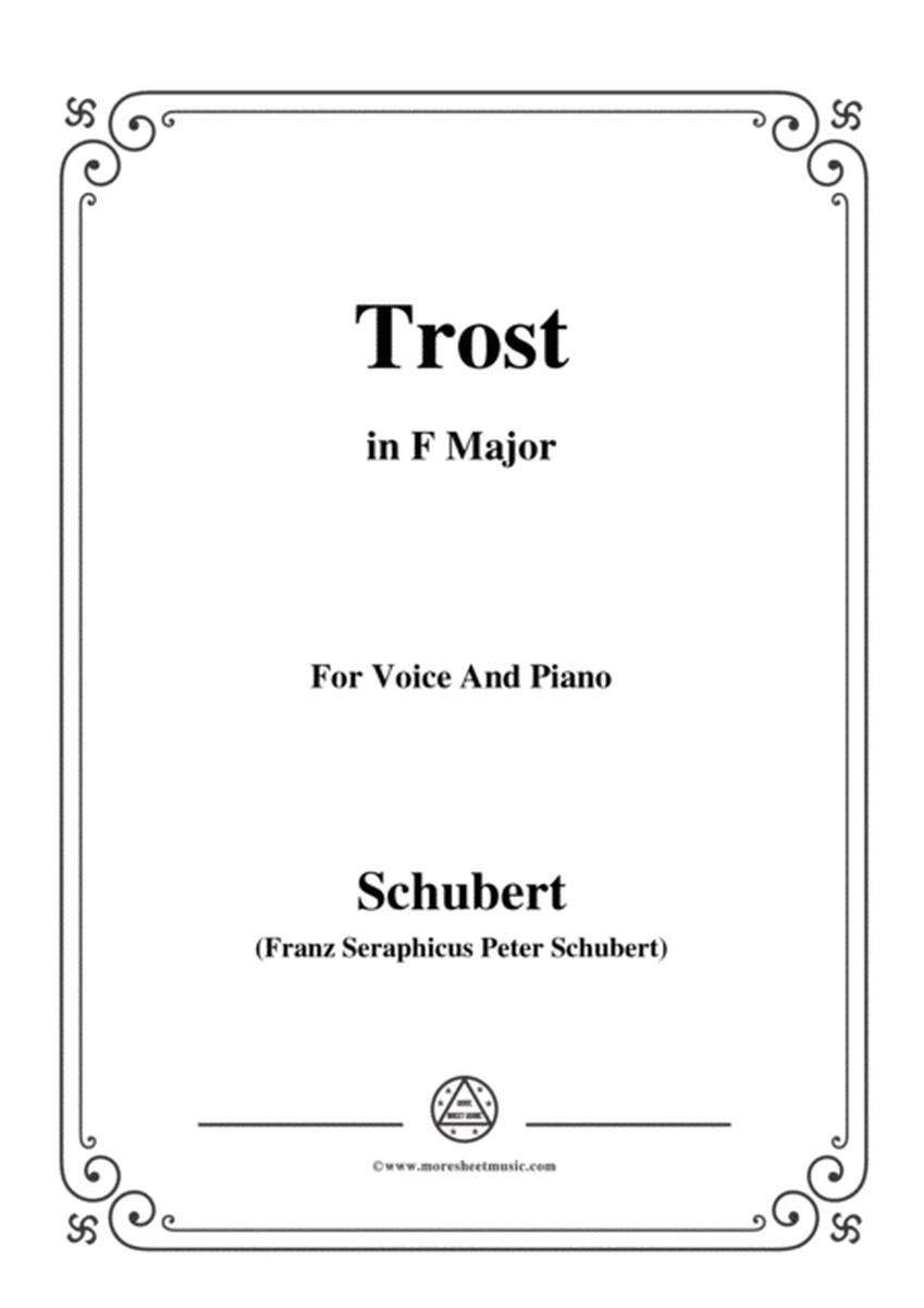 Schubert-Trost,in F Major,for Voice&Piano image number null