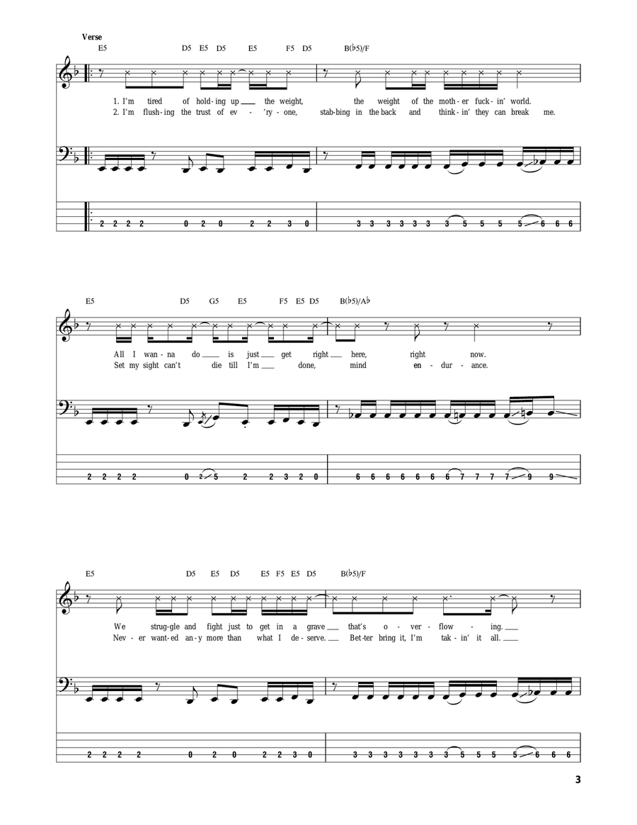 Determined Electric Guitar scores gallery preview page 3