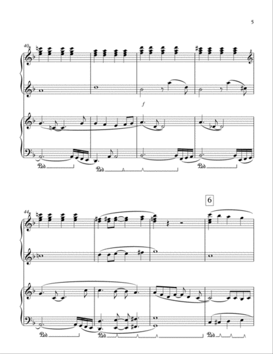 The Fragrance of Purple Rosy, New Age piano duet for 1 piano 4 hands in intermediate level 1 Piano, 4-Hands scores gallery preview page 5
