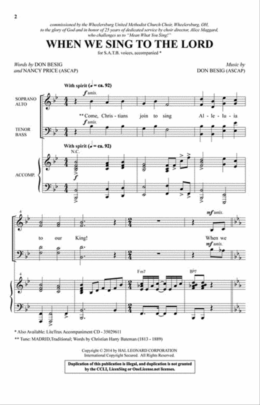 When We Sing to the Lord 4-Part scores gallery preview page 2