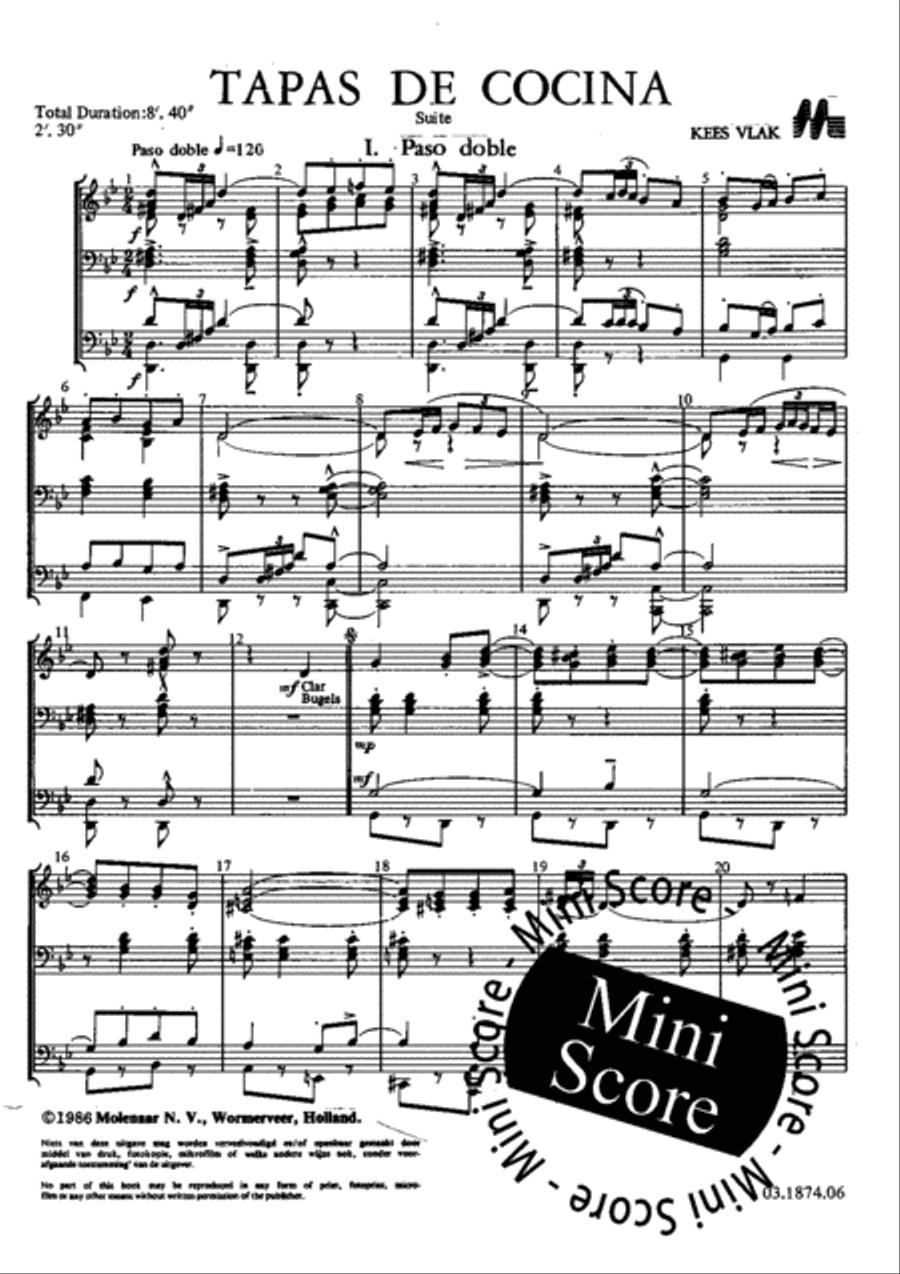 Tapas de Cocina Concert Band scores gallery preview page 5