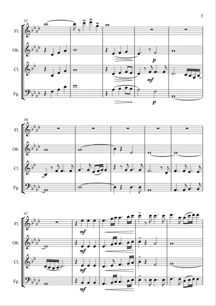 How Great Thou Art Woodwind Quartet scores gallery preview page 3