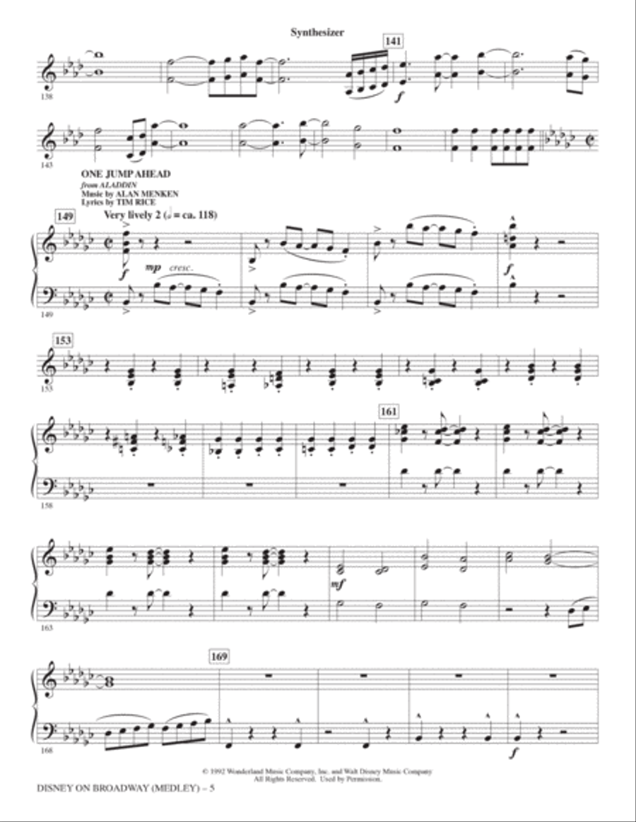 Disney On Broadway (Medley) - Synthesizer Choir scores gallery preview page 5