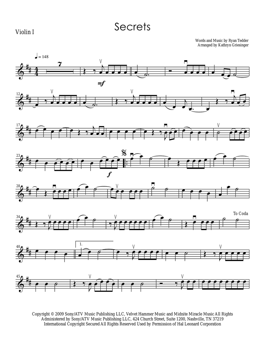 Secrets String Quartet scores gallery preview page 1