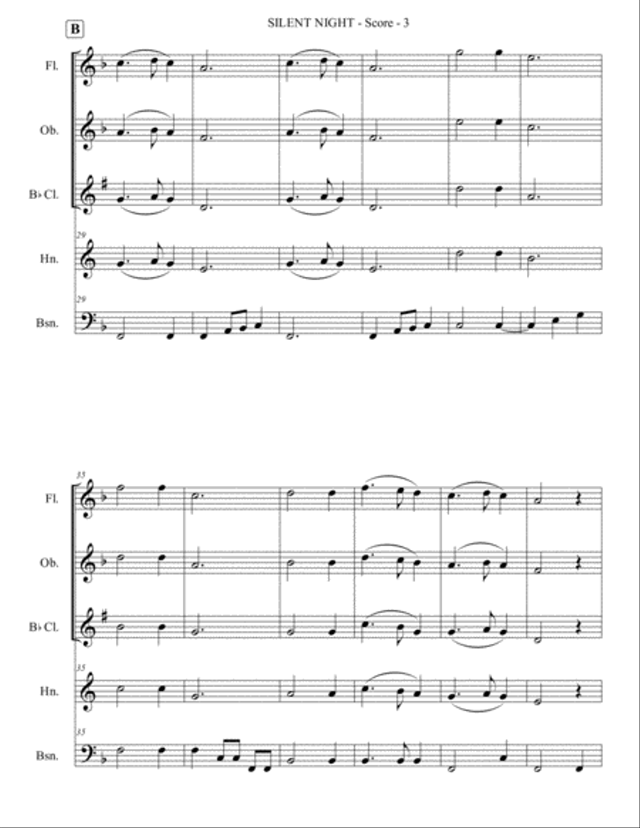 Silent Night - Woodwind Quintet Woodwind Quintet scores gallery preview page 4