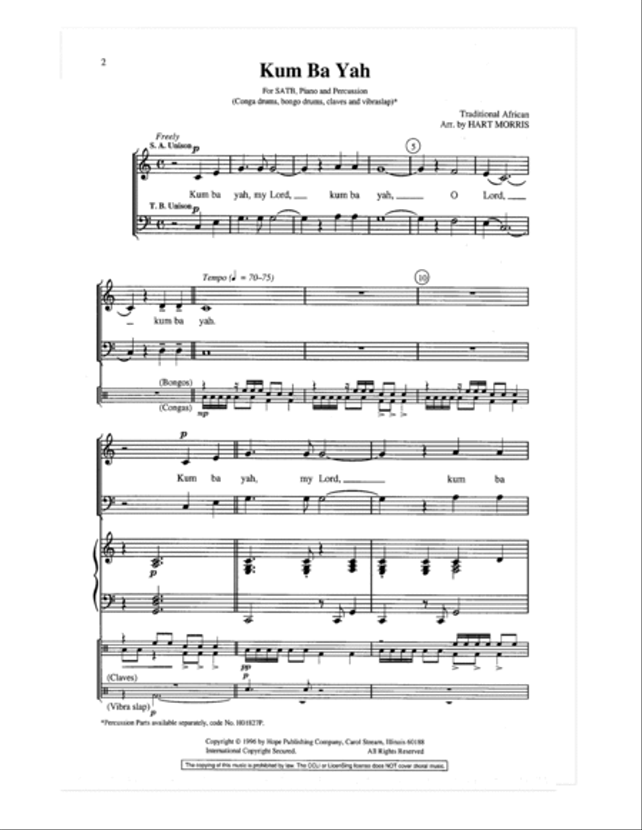 Kum Ba Yah Choir scores gallery preview page 2