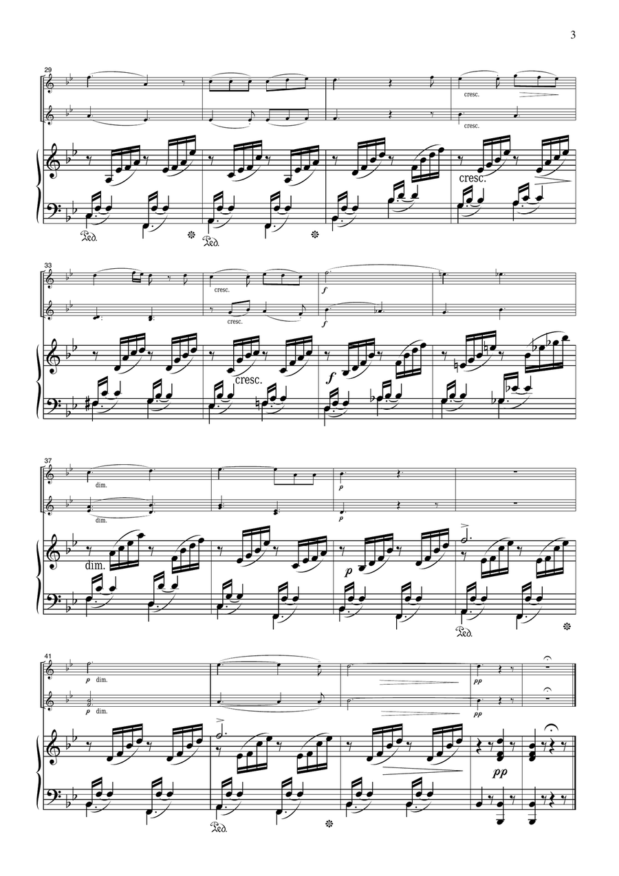Mendelssohn On Wings of Song, for 2 Violins & Piano, VN212 Violin Solo scores gallery preview page 3