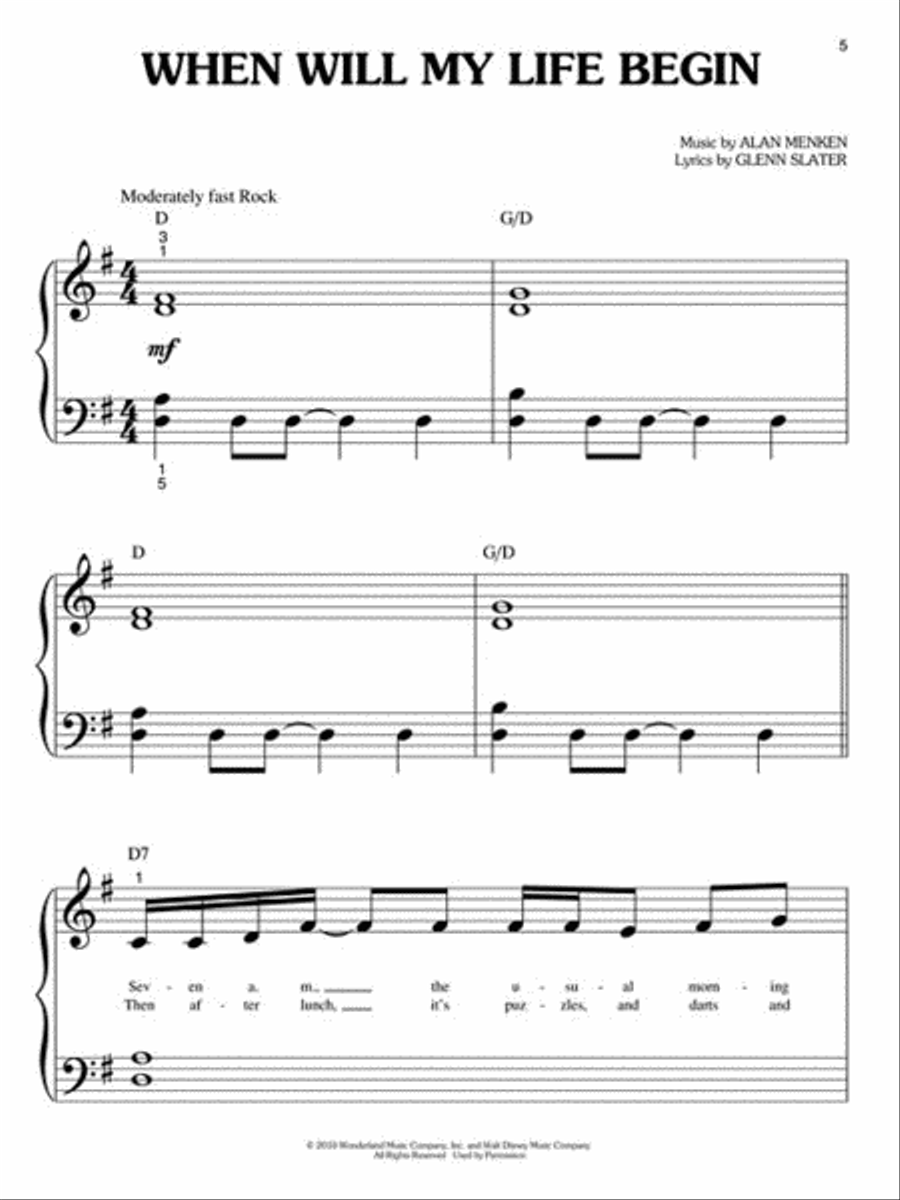Tangled Easy Piano scores gallery preview page 3