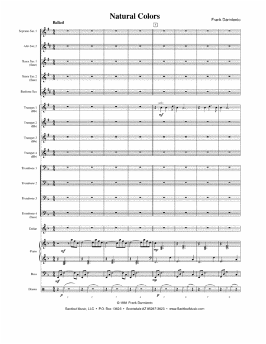 Natural Colors (original version) Jazz Ensemble scores gallery preview page 1