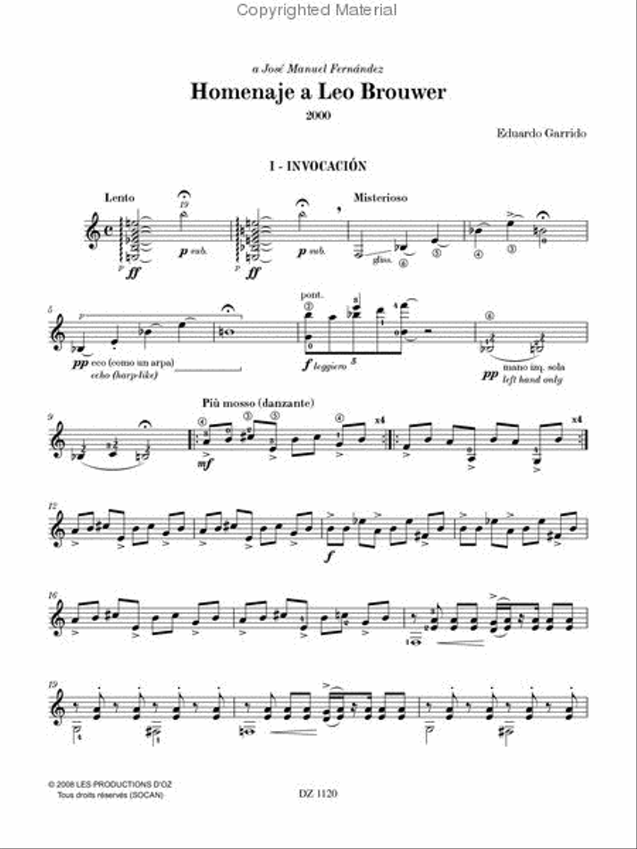 Homenaje a Leo Brouwer Classical Guitar scores gallery preview page 2