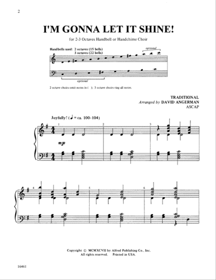 I'm Gonna Let It Shine I'm Gonna Let It Shine Handbell Choir scores gallery preview page 2