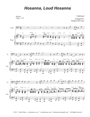 Book cover for Hosanna, Loud Hosanna (Cello solo - Piano accompaniment)