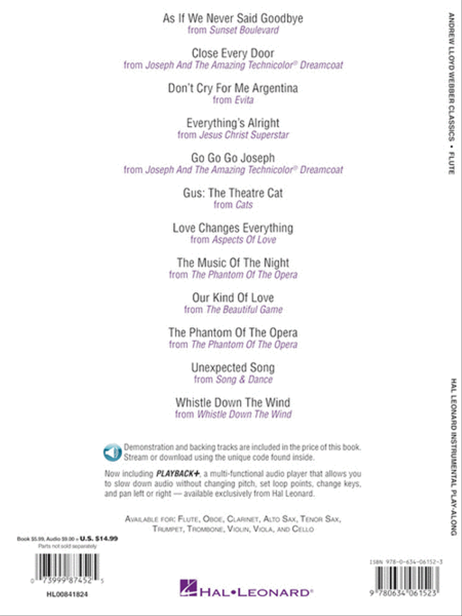 Andrew Lloyd Webber – Classics Flute Solo scores gallery preview page 5