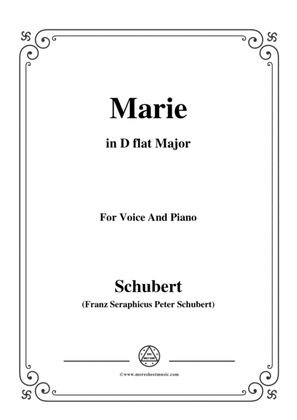 Book cover for Schubert-Marie,in D flat Major,for Voice&Piano
