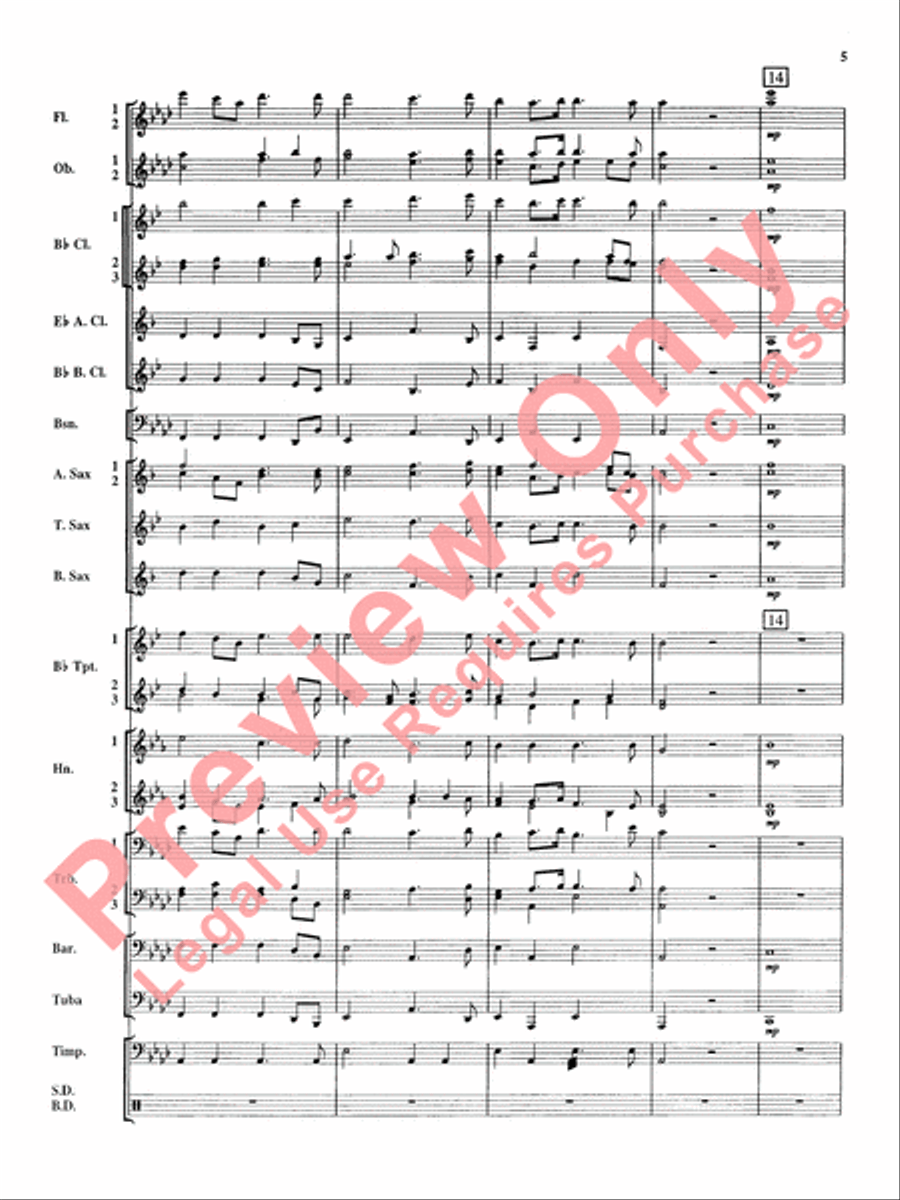 Royal Fireworks Music Concert Band scores gallery preview page 6