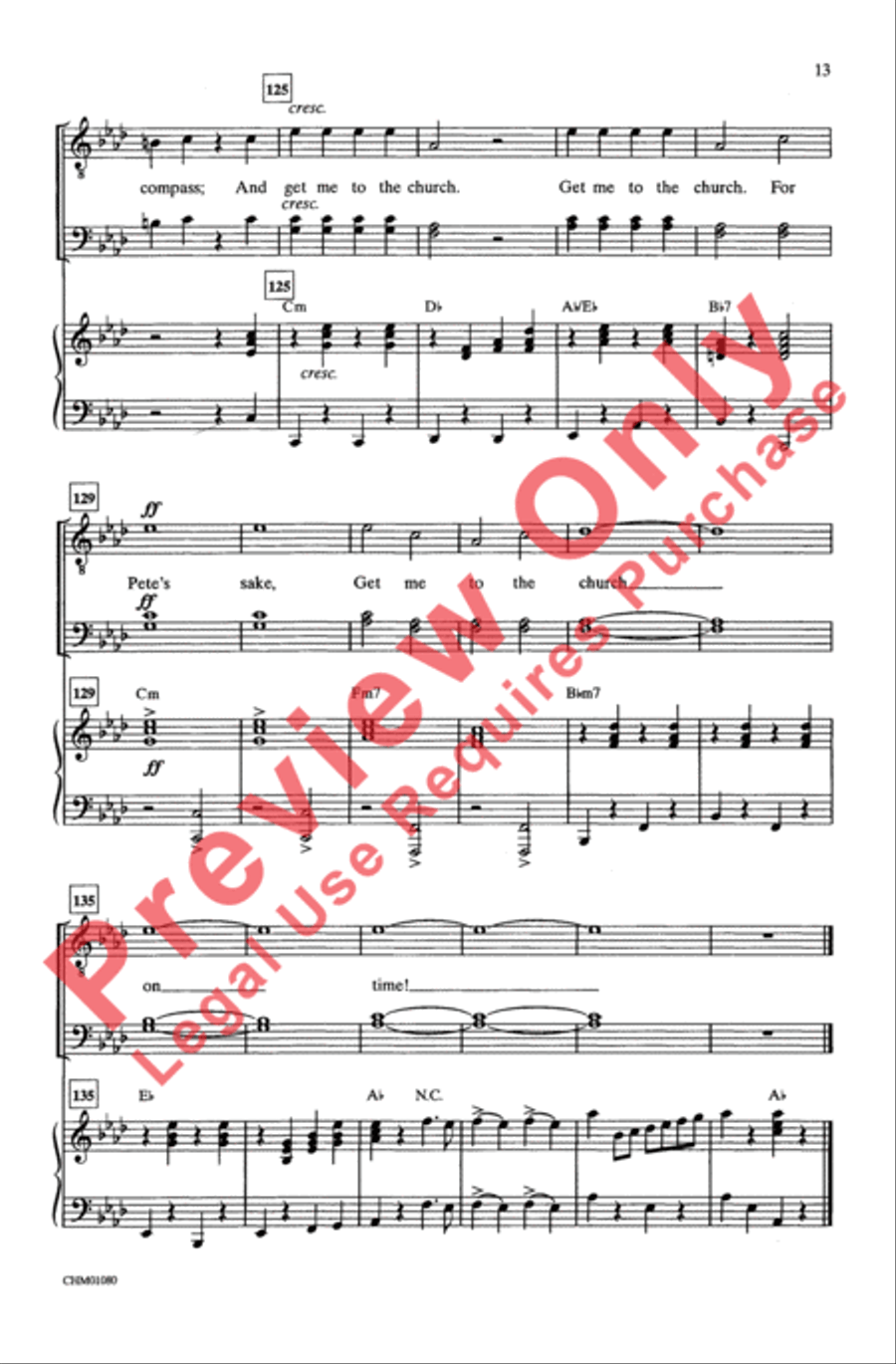 Get Me to the Church on Time Men's Choir scores gallery preview page 12