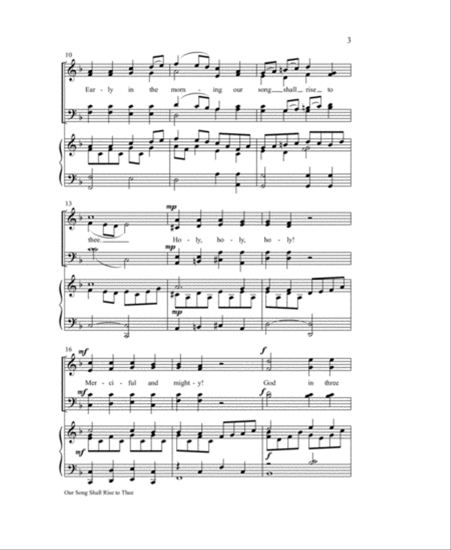 Our Song Shall Rise to Thee 4-Part scores gallery preview page 3