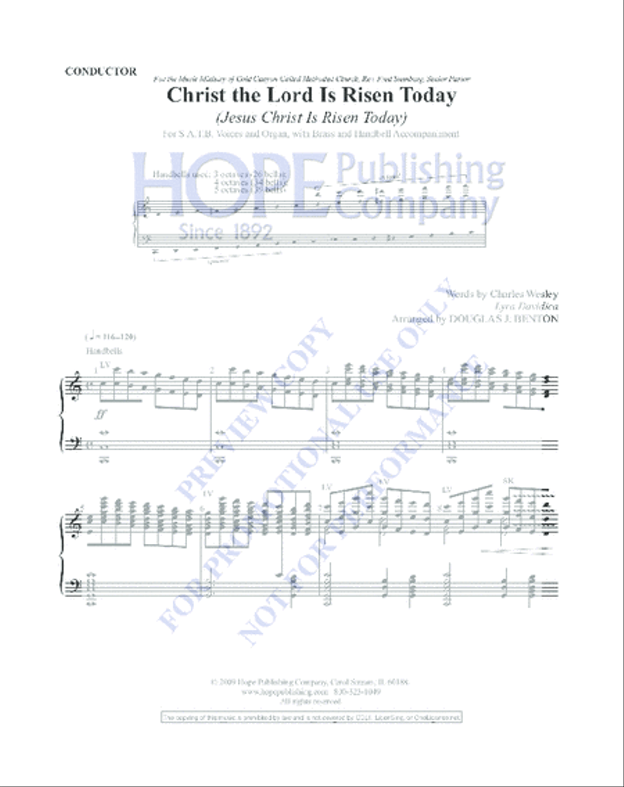 Christ the Lord Is Risen Today 4-Part scores gallery preview page 2