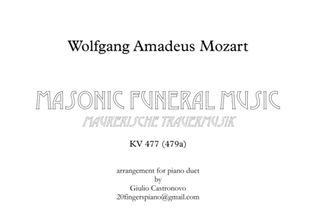 Mozart: Masonic Funeral Music (Maurerische Trauermusik) KV 477 for Piano Duet (4 hands)