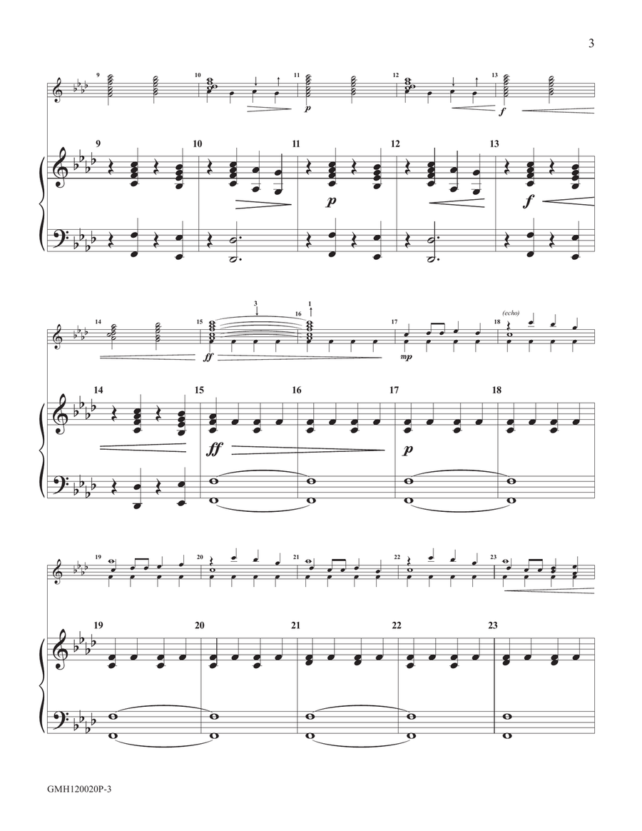 Of Fearless Spirit (piano accompaniment to 12 handbell version) Handbell Choir scores gallery preview page 3