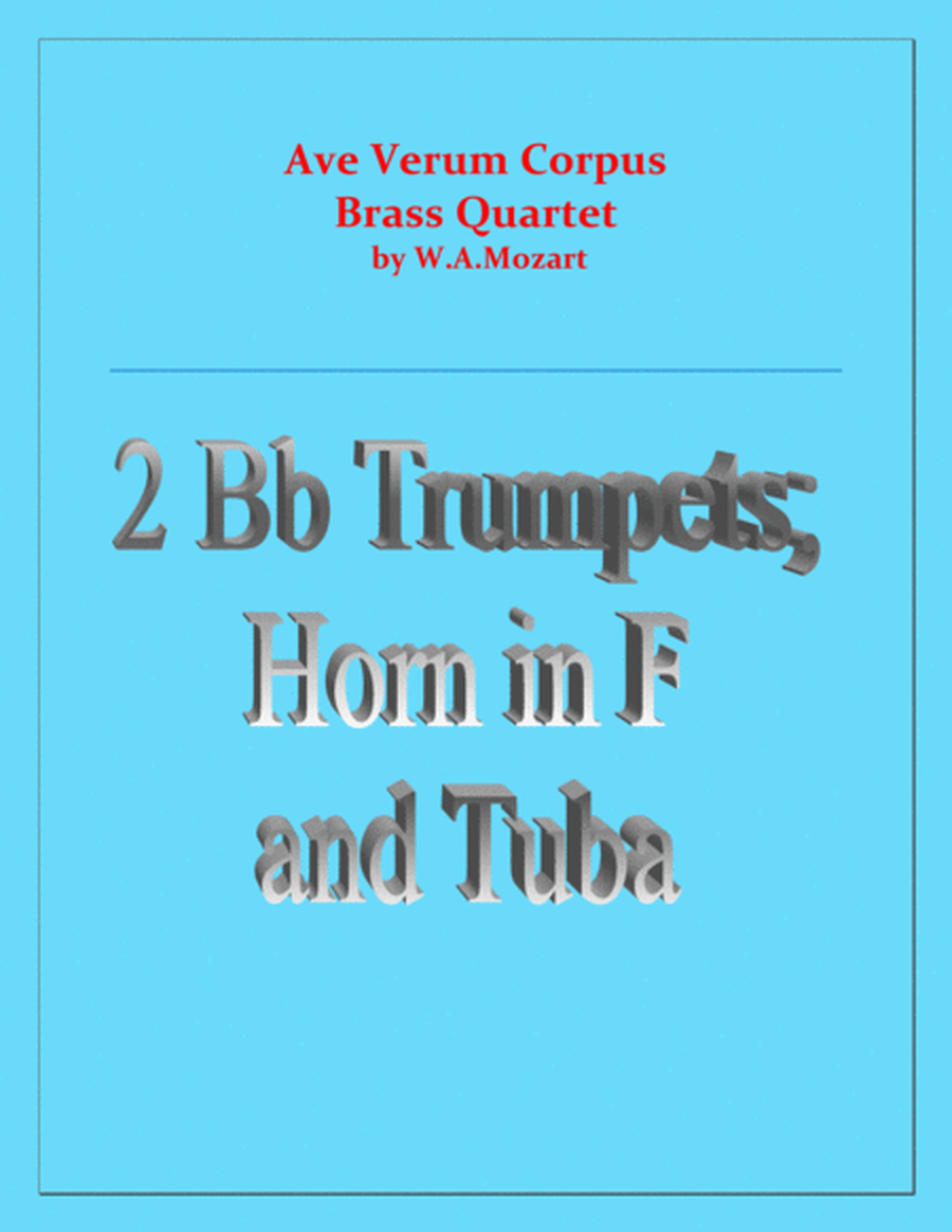 Ave Verum Corpus - Brass Quartet - Intermediate level image number null