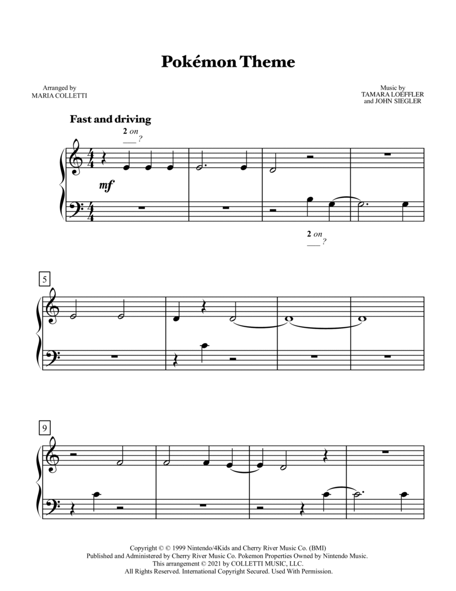 Pokemon (dance Mix) Easy Piano scores gallery preview page 1