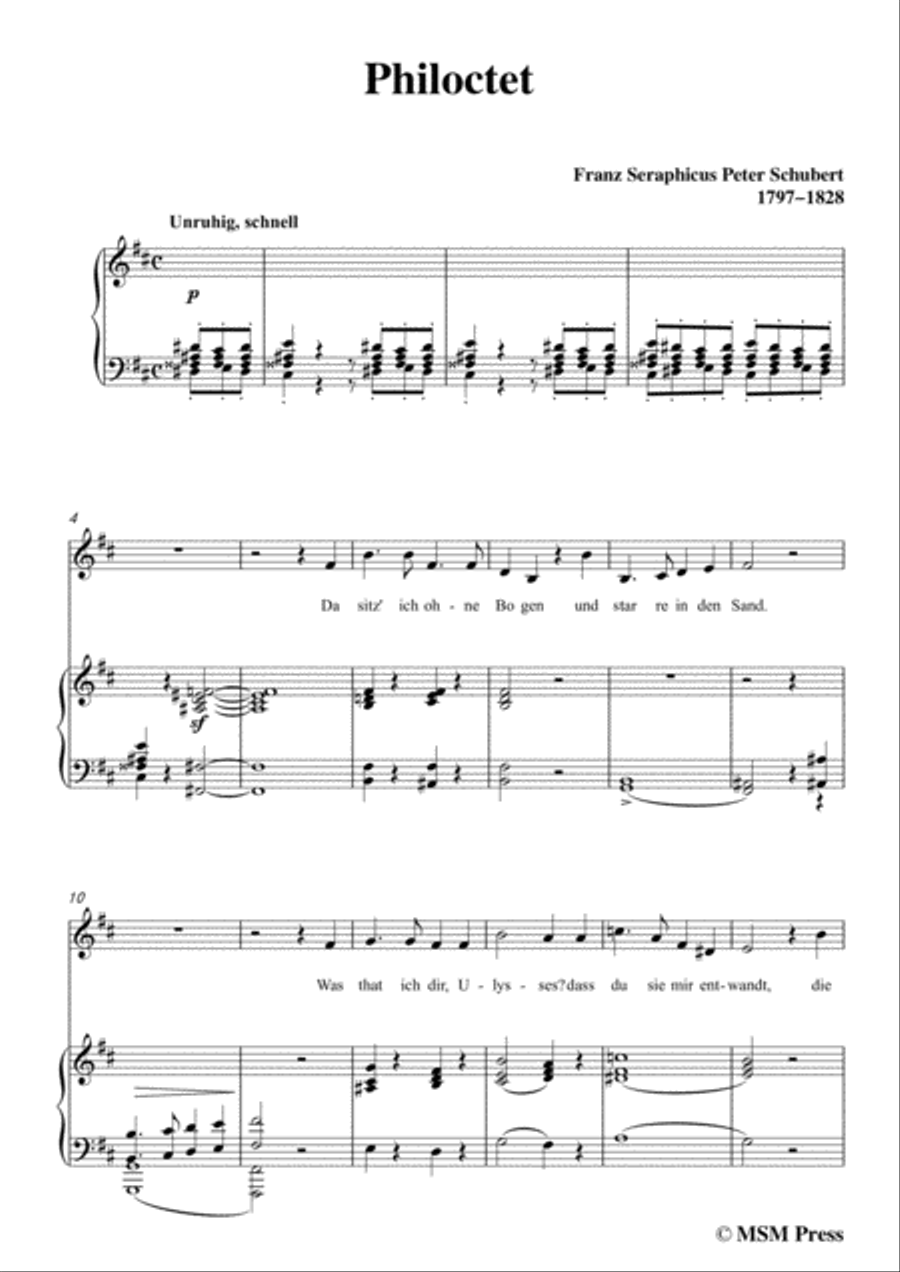 Schubert-Philoctet,in b minor,for Voice and Piano Voice Solo scores gallery preview page 3