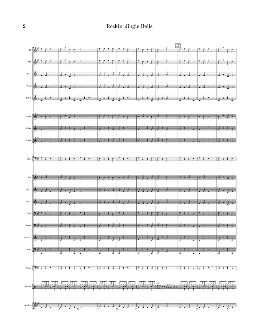 Rockin’ Jingle Bells Concert Band scores gallery preview page 3