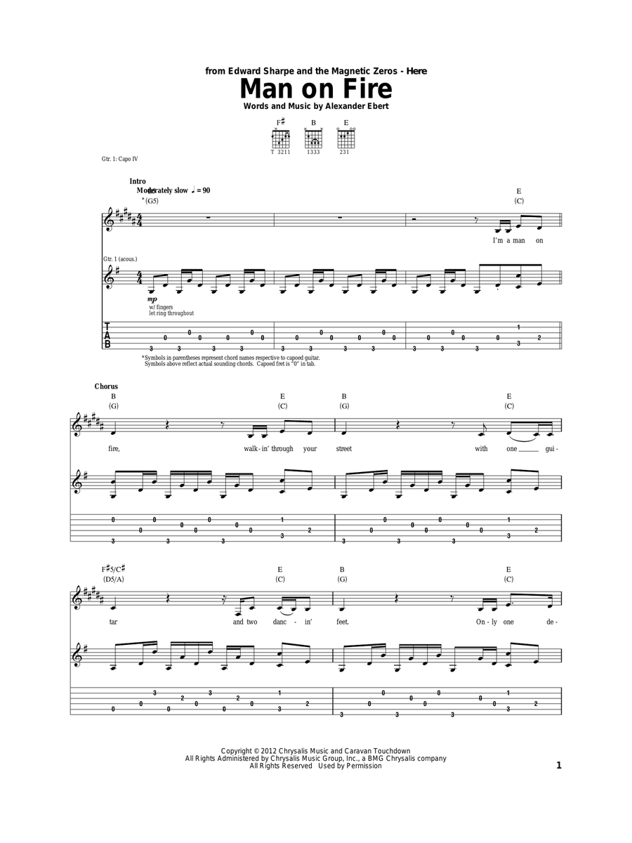 Man On Fire Man On Fire Acoustic Guitar scores gallery preview page 1