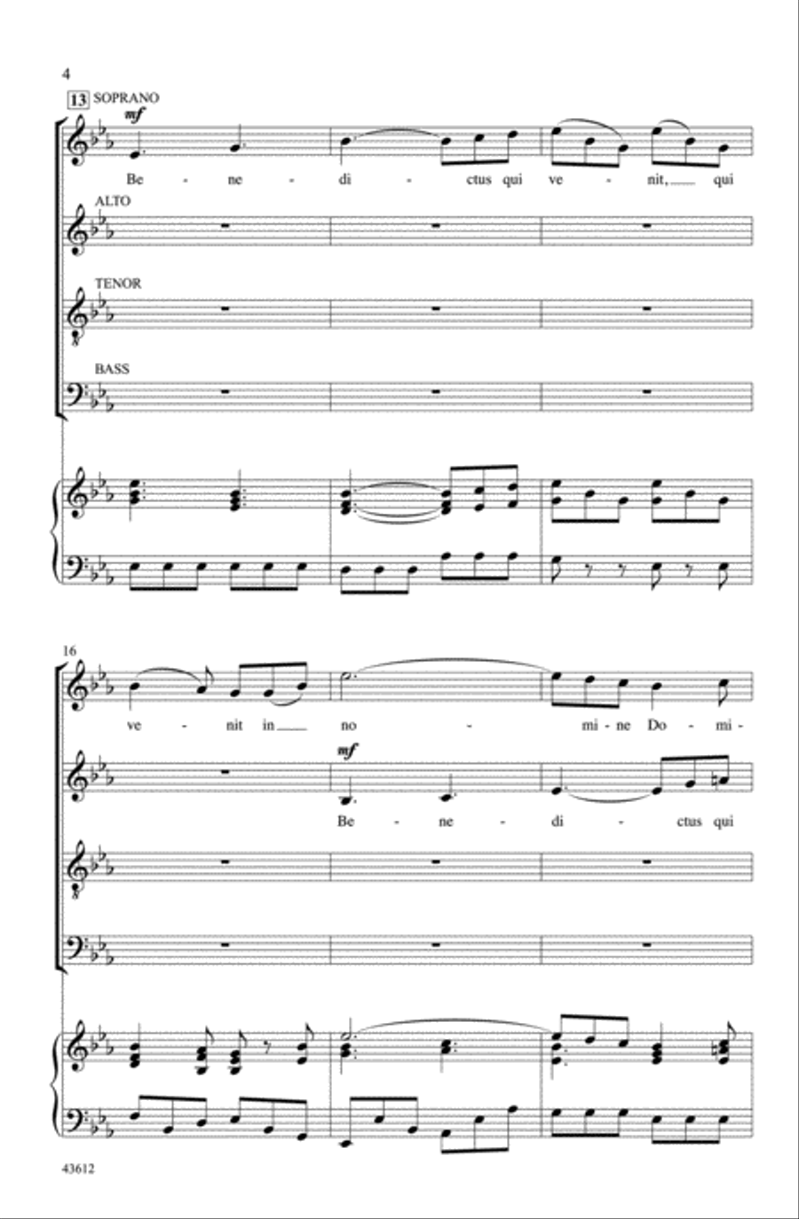 Benedictus (from Missa Sancti Hieronymi, MH 254) Choir scores gallery preview page 3