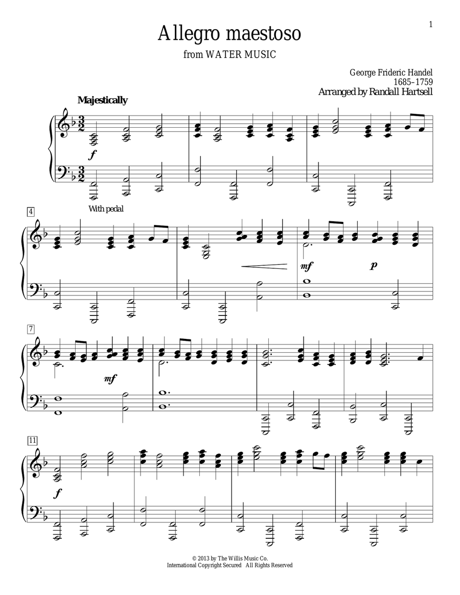 Allegro Maestoso Allegro Maestoso Piano Solo scores gallery preview page 1