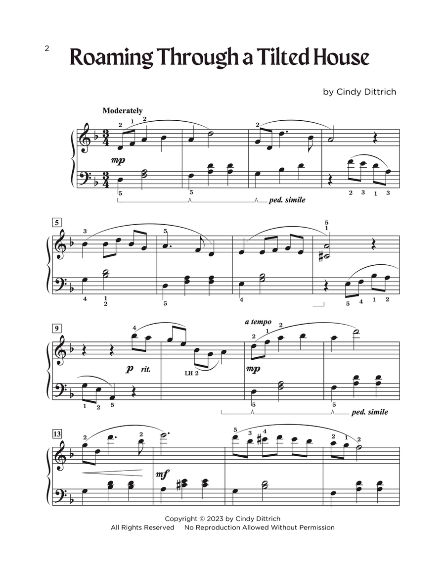 Roaming Through a Tilted House Piano Solo scores gallery preview page 4