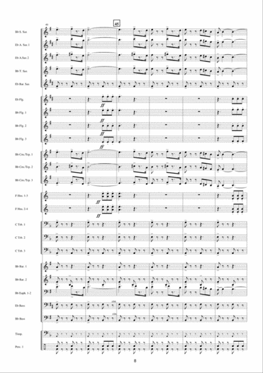 Hail Nero - Triumphal March (From Quo Vadis) Fanfare Band scores gallery preview page 9