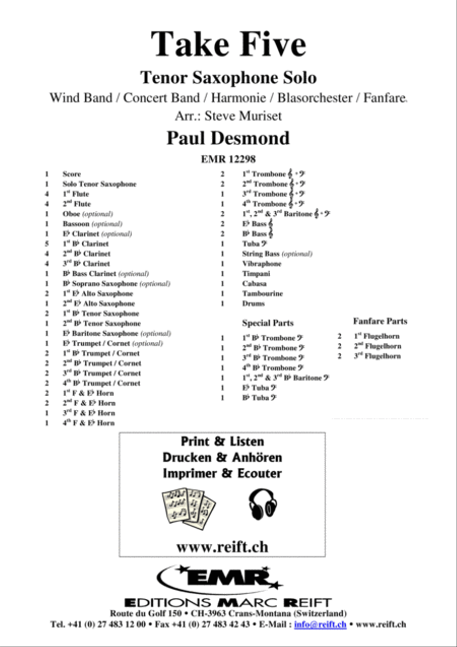 Take Five Concert Band scores gallery preview page 2