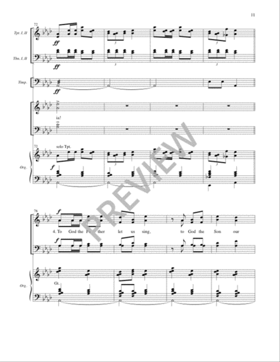 Sing We Triumphant Hymns of Praise / Jesus Is Risen! Let Us Sing! - Full Score and Parts Trombone scores gallery preview page 12