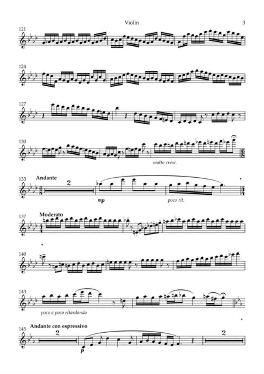 Sally Wave - Seeking - violin prat from trio for flute, violin and piano op.35 Piano Trio scores gallery preview page 3
