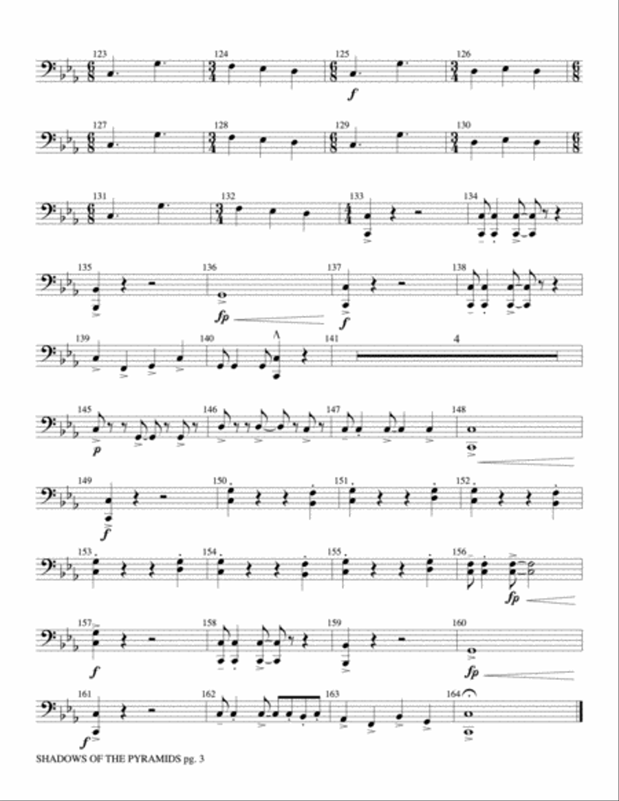 Shadows of the Pyramids: Bassoon Concert Band scores gallery preview page 3