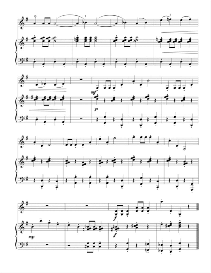 March First and The Ash Grove, Two pieces for beginning violin with piano accompaniment. String Duet scores gallery preview page 2