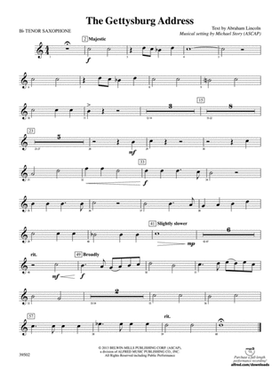 The Gettysburg Address: B-flat Tenor Saxophone