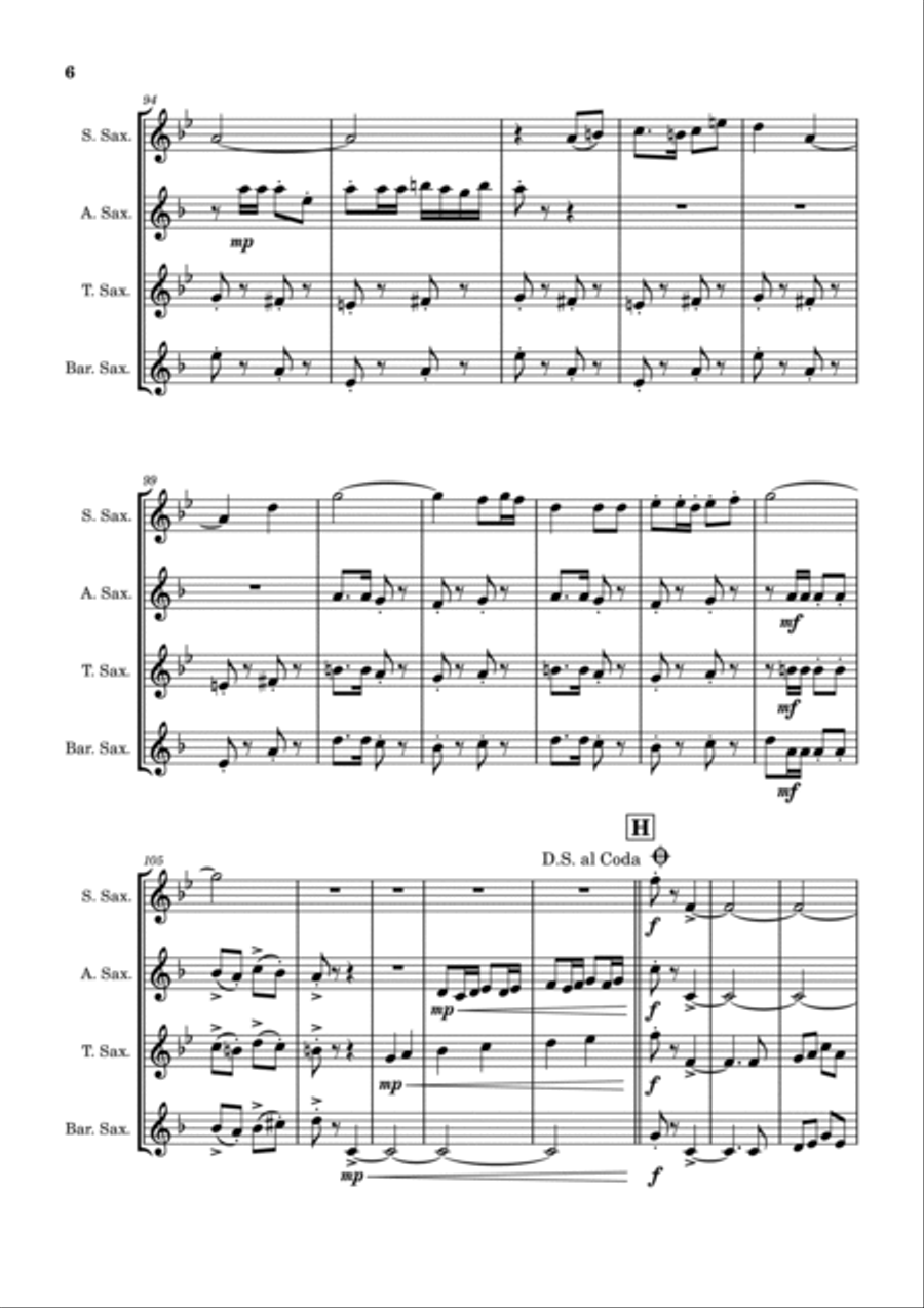 Thunderbirds Thunderbirds Woodwind Quartet scores gallery preview page 6