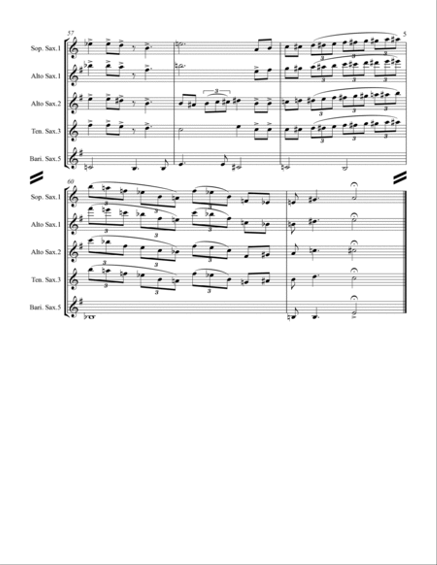 You're A Mean One, Mr. Grinch Saxophone Quartet scores gallery preview page 6