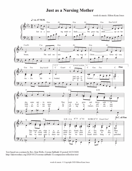 Just as a Nursing Mother (COMPASSION) -- hymn image number null