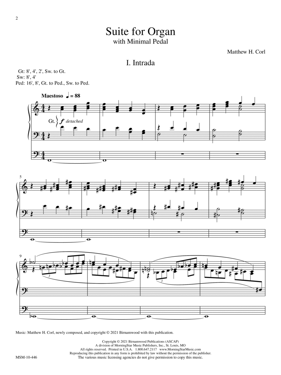 Suite for Organ with Minimal Pedal Organ scores gallery preview page 1