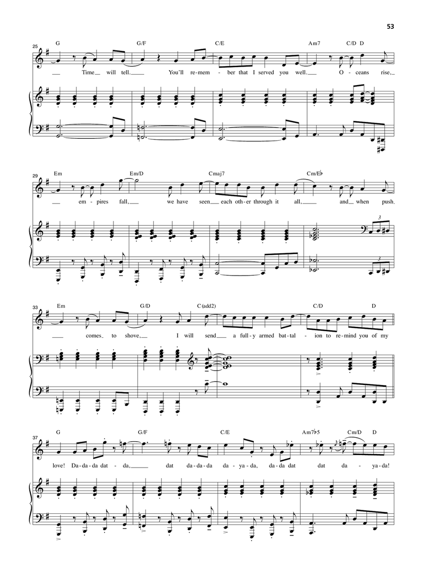 You'll Be Back (from Hamilton) Piano, Vocal scores gallery preview page 3